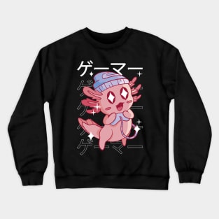 Happy Axolotl Gamer Kawaii Crewneck Sweatshirt